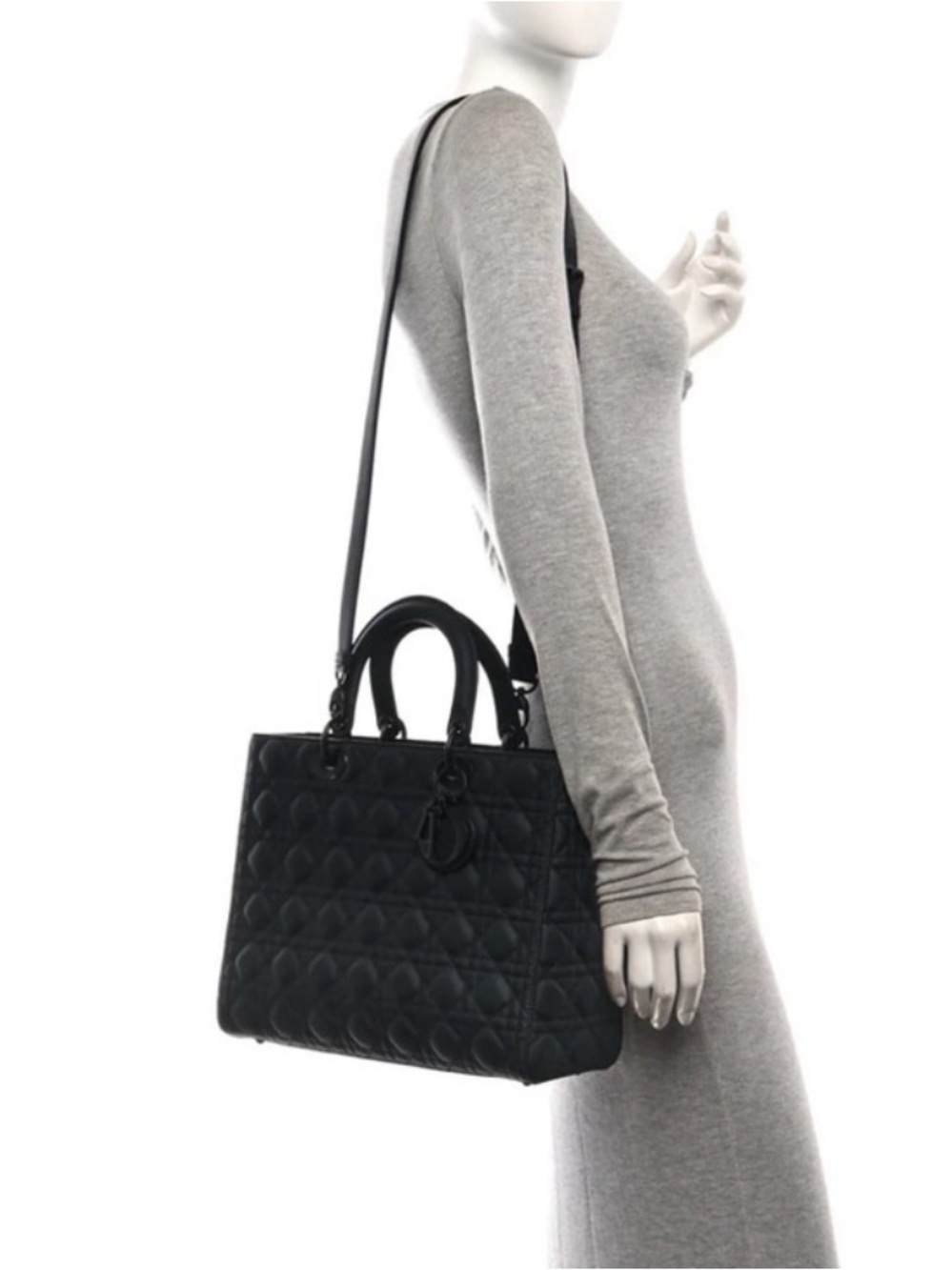 ✨Iconic Lady DIOR Large Cannage Black Matte Tote Excellent Condition ✨